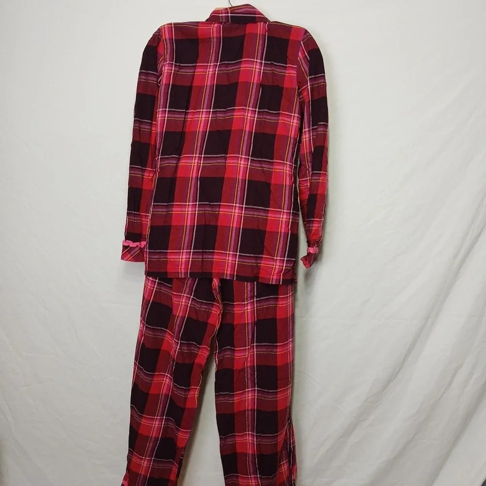 Victoria's Secret Medium Plaid PJ Set 100% cotton long sleeve y2k cute cozy